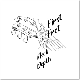 First Fret Neck Depth black Posters and Art